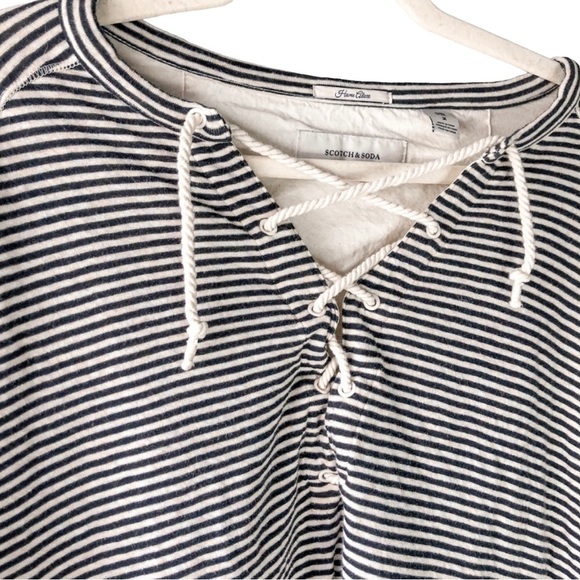 Scotch & Soda Size Medium Striped Pullover Sweatshirt Cotton Casual Knit Comfy - Picture 2 of 7